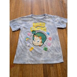 Lucky Charms Girl M(7/8) Blue Tie-Dye Leprechaun Marshmallow Crewneck Shirt